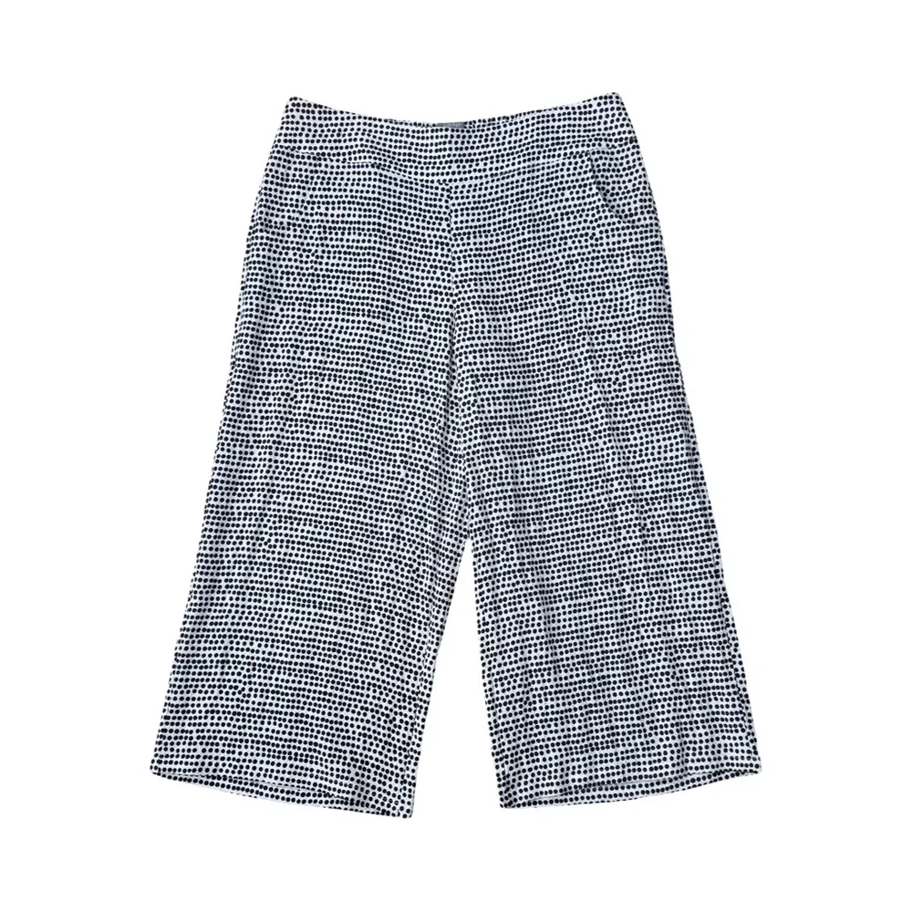 Habitat Black and White Polka Dot Wide Leg Cropped Pants Pull On EUC - Picture 2 of 9